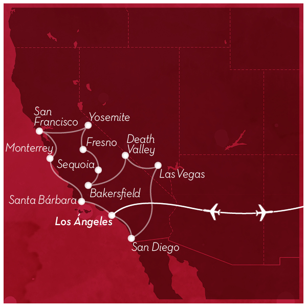 Mapa California EEUU