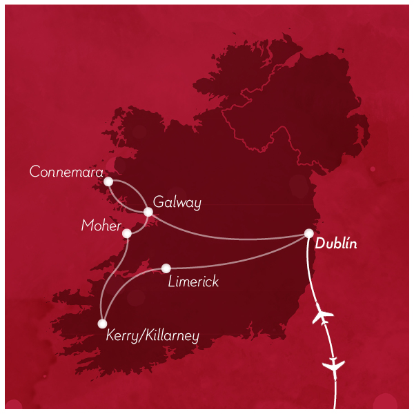 Mapa Irlanda ruta en coche