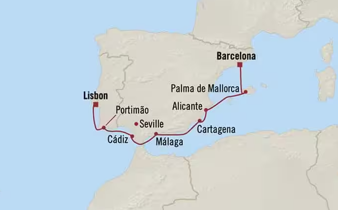 Crucero Oceania salida de Barcelona a Lisboa 2 Nov 2026