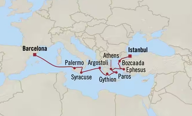 Oceania Cruises salida de Barcelona a Estambul 17 Agosto 2026